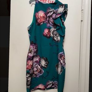 Black Halo Pabla Sheath in Green Floral. New with tags!